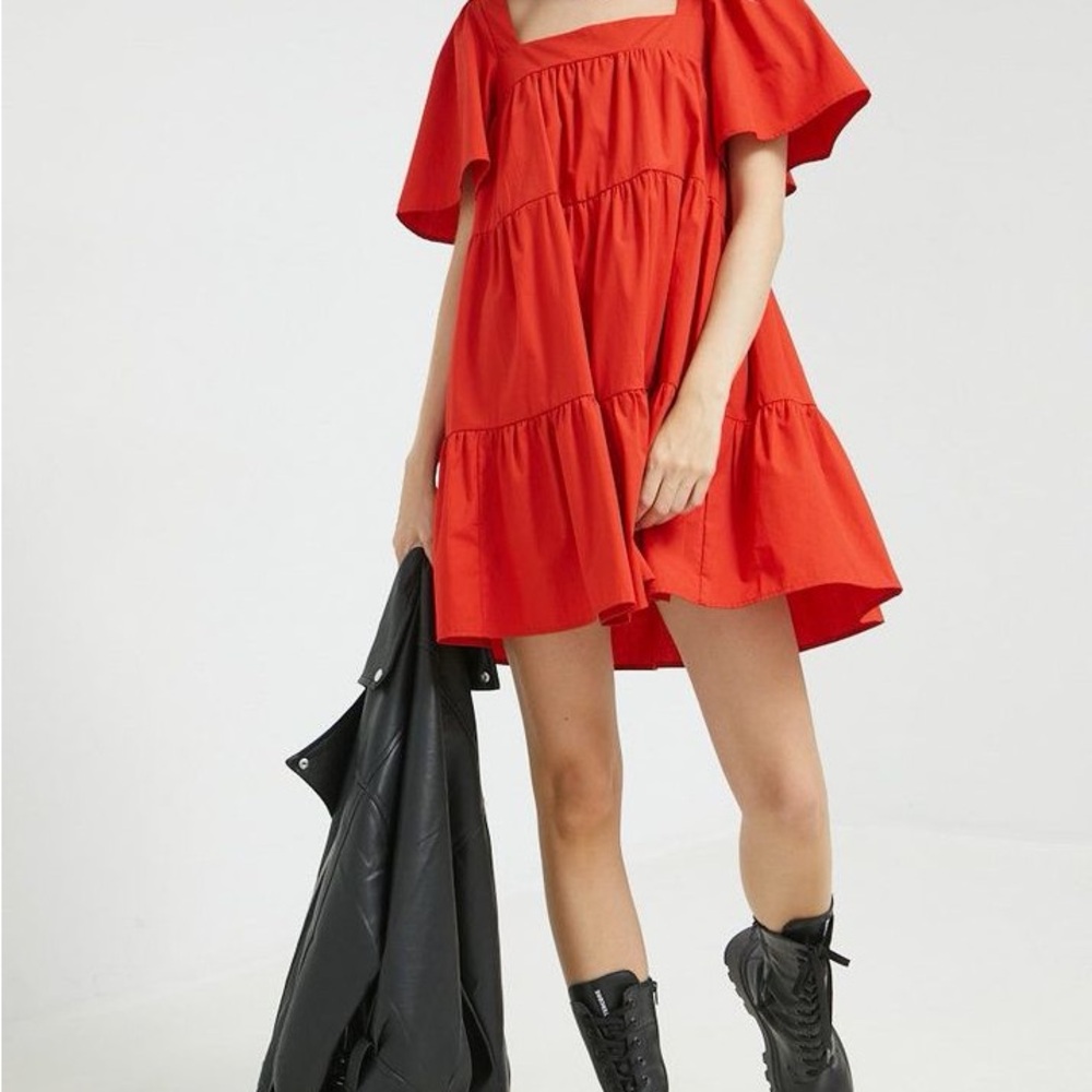 Abercrombie & Fitch Red Tiered Women's Dress